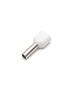 Twin Insulated Bootlace Wire Crimp Ferrule End Terminal Lug-white 10mm