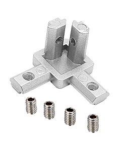 2020L 3-Way Three-Dimensional Cube Corner Connector - Aluminum Profile Joint Kit with Screws