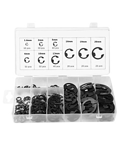 300Pcs E Retainer Ring Assortment Kit 9 Sizes Snap Clip Set