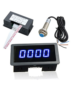Tachometer Indicators Hall Proximity Sensor LED 4 Digit Blue Display 