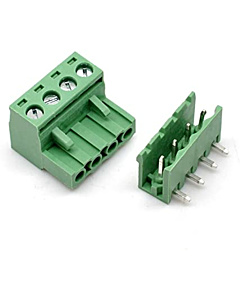 4 Pin Pluggable Screw Terminal Block Connector - Right Angle-5.08 Pitch