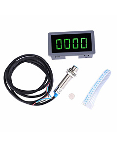 Tachometer Indicators Hall Proximity Sensor LED 4 Digit Green Display 