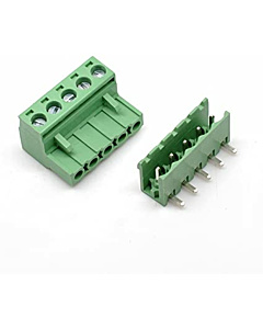5 Pin Pluggable Screw Terminal Block Connector - Right Angle-5.08 Pitch