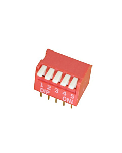 Dip Switch - 5 Way Right Angle Piano Type