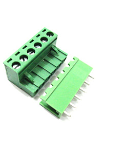 6 Pin Pluggable Screw Terminal Block Connector - Right Angle-5.08 Pitch