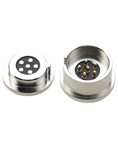 6P Magnetic Spring Loaded Pogo Pin Circular Polarised Connector Socket Male Female