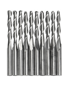 10pcs MechX 2-Flute Ball Nose Spiral End Mill - 3.175mm Shank CNC Router Bits