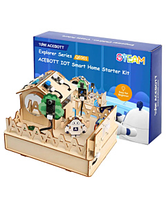 ACEBOTT QE001 Easy-Plug ESP32 Smart Home IoT Starter Kit (Wooden House & App Control)