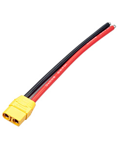Amass XT90H Female Connector with 10AWG High Temp Silicone Wire Pigtail - 15cm