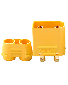 Amass XT90H-M Male Connector with Protective Cover - Yellow