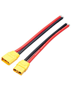 Amass XT90H Male & Female Connector Pair with 10AWG Silicone Wire Pigtails - 15cm