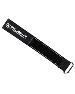 iFlight 20x250mm Microfiber RC Battery Strap - Black with Metal Ring & Heavy-Duty Velcro