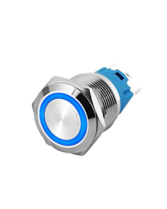 19mm ProMax PPS19006BRM Metal Push Button Switch Waterproof Momentary Blue