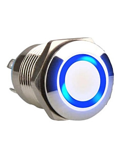 12mm ProMax PPS12006BRM Metal Push Button Switch Waterproof Momentary Blue 