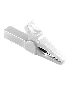 Alligator Clip White 55mm Copper Insulated Crocodile Opening 10mm for Banana Plug 4mm