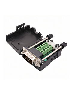 DB9 Male to 9-Pin Screw Terminal Breakout Board with Case - Solderless RS232 Adapter