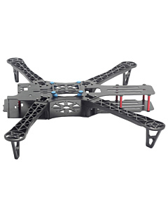 500mm Fiberglass Quadcopter Black Frame Kit - Upswept Dihedral Arms, PDB Included