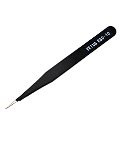ESD-10 Precision Pointed Tip Tweezers - Anti-Static Stainless Steel