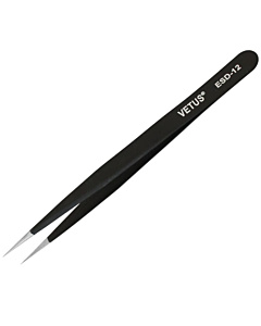 ESD-12 Tweezer Straight Pointed Tip Anti Static