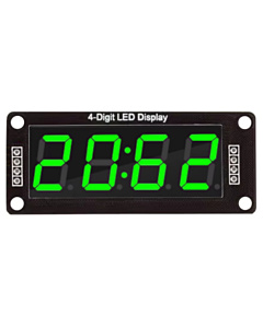 TM1637 0.56" 4-Digit 7-Segment LED Display Module - Green with Clock Colon