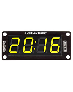 TM1637 0.56" 4-Digit 7-Segment LED Display Module - Yellow with Clock Colon