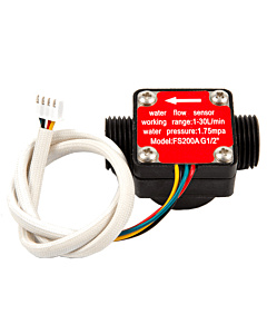 FS200A G1/2" Water Flow Sensor Fluid Flowmeter Meter Hall Effect 1-30 Litres/min 1/2 Inch DN15 With Temperature Output