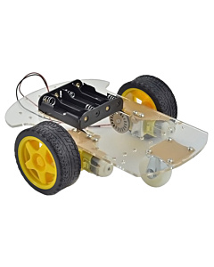 2WD Clear Acrylic Smart Robot Car Chassis Kit - Single Deck Frame with Caster Wheel & 2x TT Motors