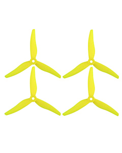 Gemfan Hurricane 51466 V2 3-Blade 5-Inch Propellers - Yellow (2CW + 2CCW)