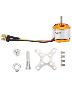A2212 1600KV High-Speed Brushless Outrunner Motor - Pre-Soldered 3.5mm Banana Plugs with X-Mount & Prop Adapter