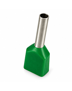 Twin Insulated Bootlace Wire Crimp Ferrule End Terminal Lug Green-2.5 sqmm