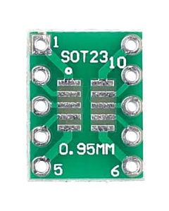 MSOP10 SOT23 to DIP10 Adapter PCB - 0.5mm & 0.95mm Double-Sided Converter