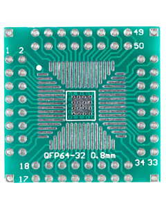 QFP64 QFN64 to DIP64 Adapter PCB - 0.5mm & 0.8mm Double-Sided Converter