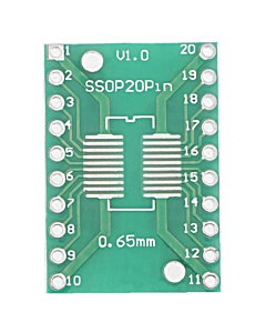 SOP20 SSOP20 to DIP20 Adapter PCB - 0.65mm & 1.27mm Double-Sided Converter
