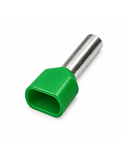 Twin Insulated Bootlace Wire Crimp Ferrule End Terminal Lug-Green-1.5 sqmm