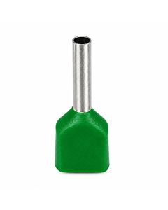 TE1008 Twin Insulated Bootlace Wire Crimp Ferrule Terminal 2x1.0mm sq Green