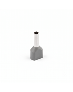 Twin Insulated Bootlace Wire Crimp Ferrule End Terminal Lug-Grey-1 sqmm