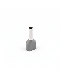 Twin Insulated Bootlace Wire Crimp Ferrule End Terminal Lug-Grey-1.5 sqmm