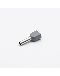 TTE2510 Twin Insulated Bootlace Ferrule 2.5 sq.mm Grey Wire Crimp Lug