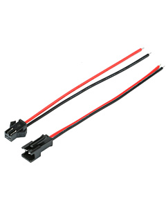 JST SM 2-Pin Connector Pair (Male + Female) with 15cm Wire - 2.54mm Pitch