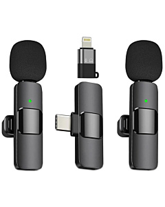 K9 Wireless Microphone Mini Portable Dual Mic with Receiver