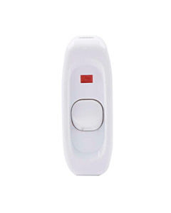 Inline Chord Switch White with Indicator 10A 250V