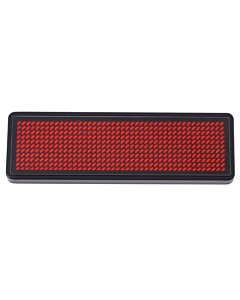 LED Name Tag Badge Programmable Display Red Scrolling Messages Sign