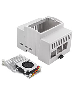 Modular DIN Rail Electrical Box Case for Raspberry Pi 5 - ABS Enclosure with Active Cooler