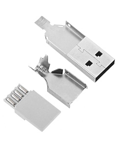 USB type A male connector for soldering