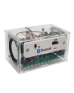 Mini Bluetooth Speaker Unassembled DIY Kit Flashing Light IR Remote Acrylic Case