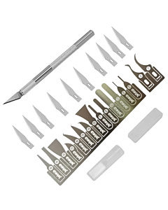 Non-Slip Metal Handle Scalpel Knife 10pcs Sharp 16Pcs Soft Blades  Engraving Cutter Tool Kit BGA IC Chip Repair DIY Art