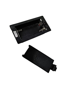 2 x AA Plastic Case Battery Holder with On/Off Switch Black