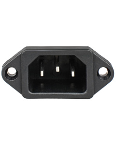 IEC C14 3-Pin AC Power Socket Male Connector Panel Mount Screw Fit