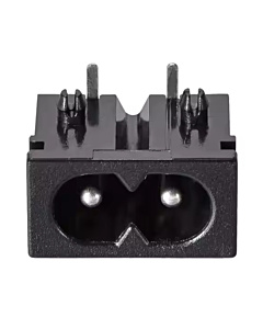 IEC C8 Non-Polar 2-Pin AC Power Socket Male Connector PCB Mount