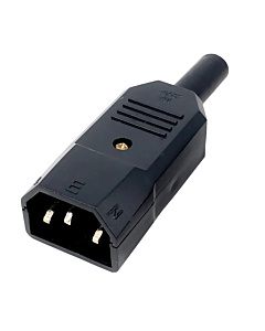 IEC C14 3-Pin AC Power Socket Male Connector Cable Mount